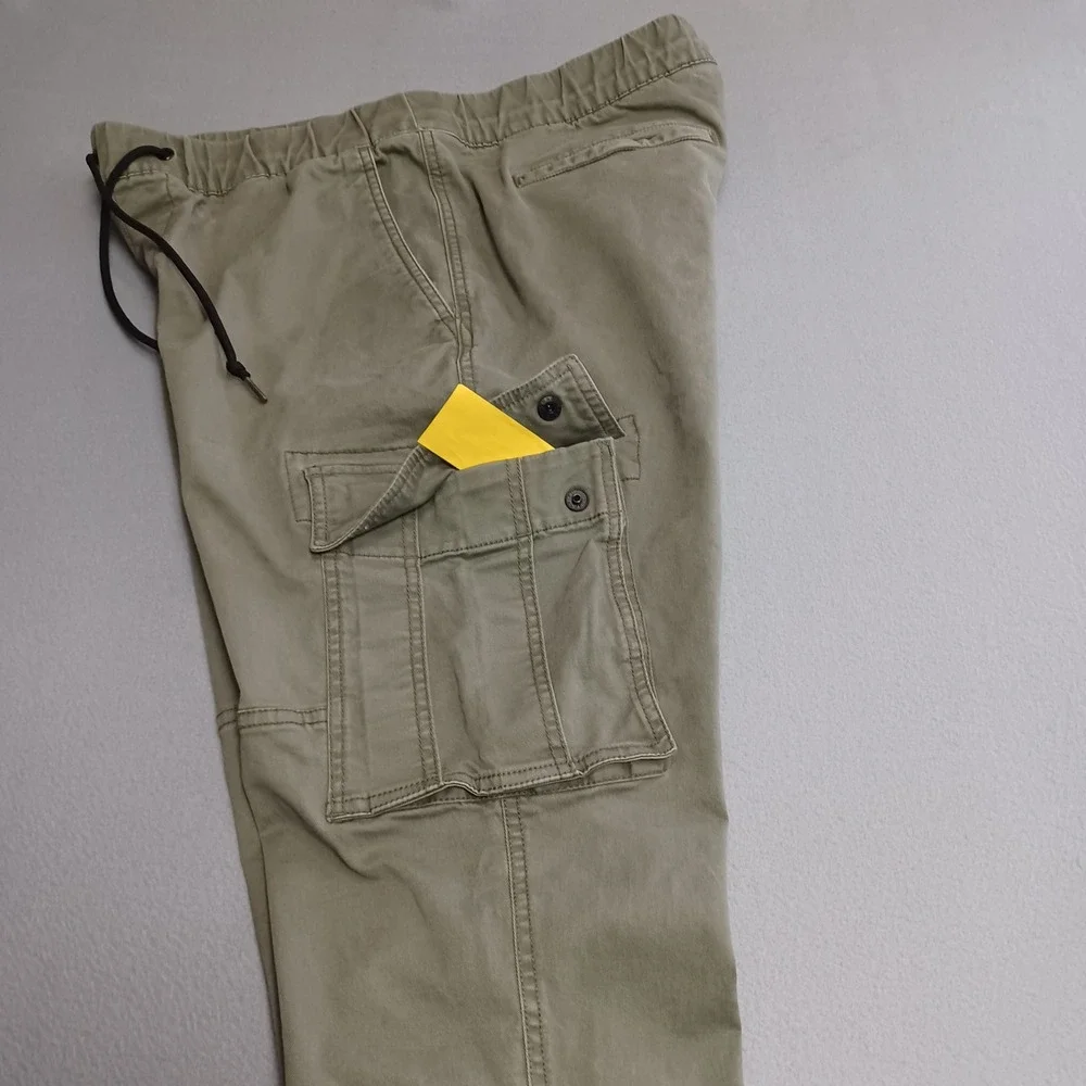 Old Navy Cargo Jogger Men L Green Arugula Pull On Elastic Waist 6 Pockets 598433